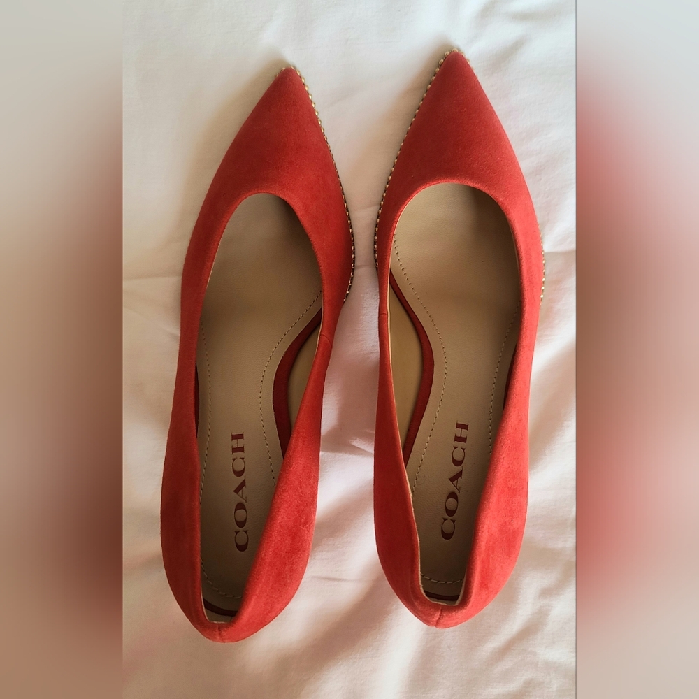 Coach Suede Jackie Beaded Pump